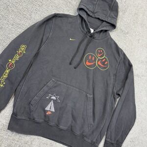 Nike Go The Extra Smile Sweatshirt Men's Medium Black‎ 2-Sided Hoodie